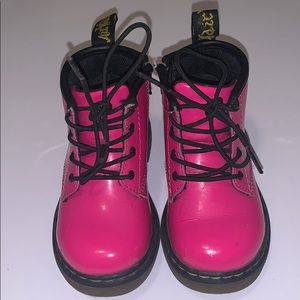 Pink patten leather toddler Dr.Martens boots